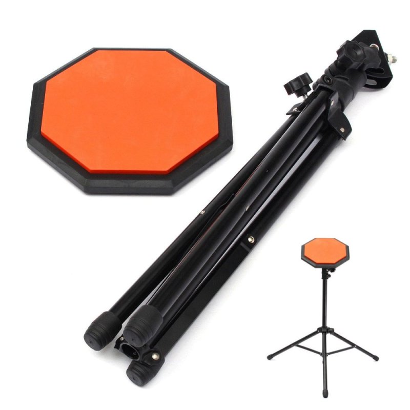 8 Rubber Dumb Drum Practice Pads Stand & Adjustable Drum
Sticks Set Musical - intl