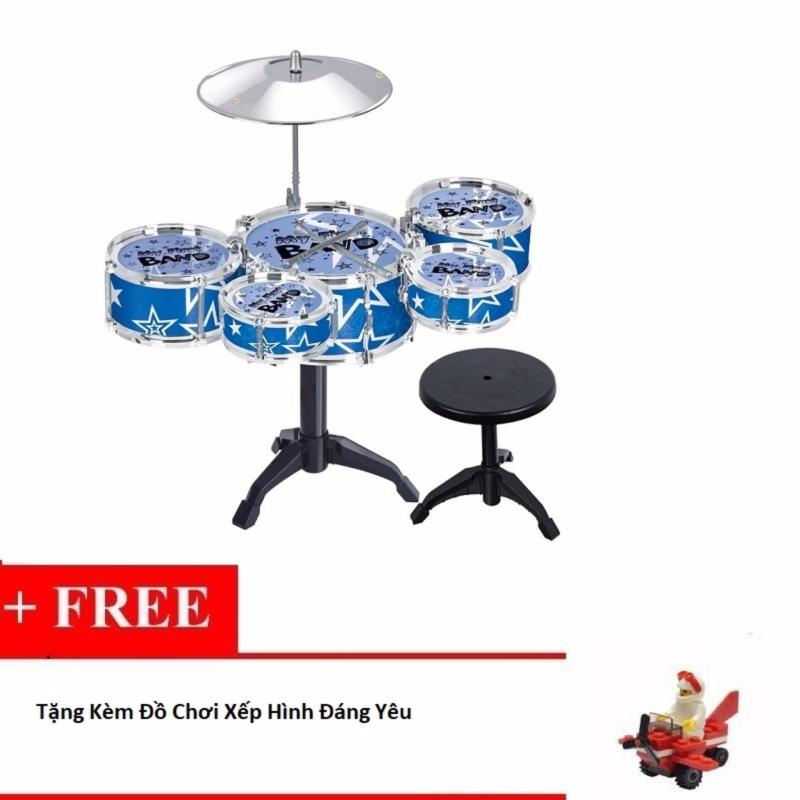 Bộ 5 Trống Sôi Động Kèm Ghế Ngồi + Tặng Kèm Đồ Chơi Xếp Hình Đáng Yêu