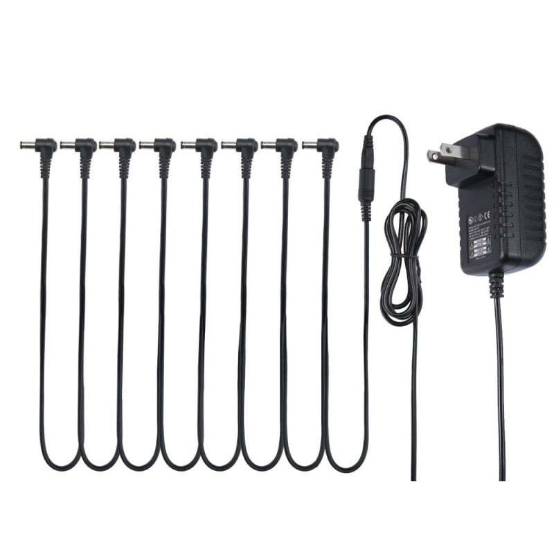 Bộ Khuếch Đại Âm Thanh, Bộ Cấp Năng Lượng 9V Với 8 Dây Cho Bộ Biến Đổi Sóng Âm Guitar Điện (1 Phích cắm US) - Quốc tế