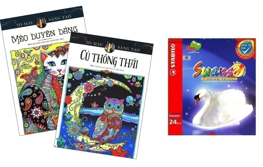 Bộ Sách tô màu dành cho người lớn Mèo Duyên Dáng - Cú Thông Thái và
Chì Màu Stabilo Swans CL1869-24 - Marjorie Sarnat Bộ Sách tô màu dành cho người lớn Mèo Duyên Dáng - Cú Thông Thái và
Chì Màu Stabilo Swans CL1869-24 - Marjorie Sarnat