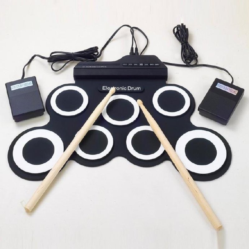 Dampened USB portable electronic drum practice silicone drum folding electric drum kit - intl