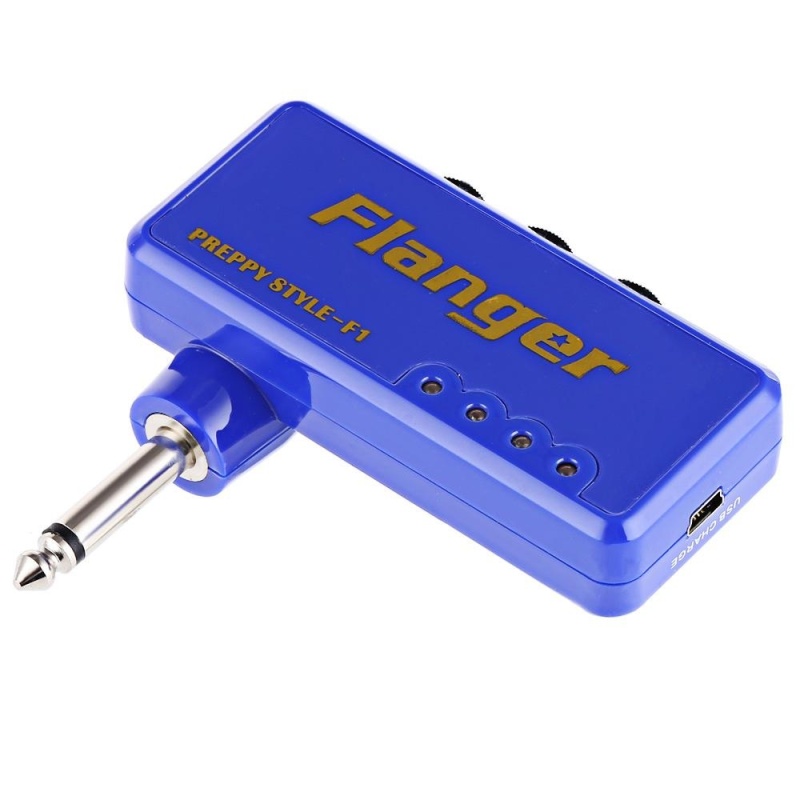 Flanger F1 Miniature Headphone Guitar AMP Amplifier (Blue) - intl