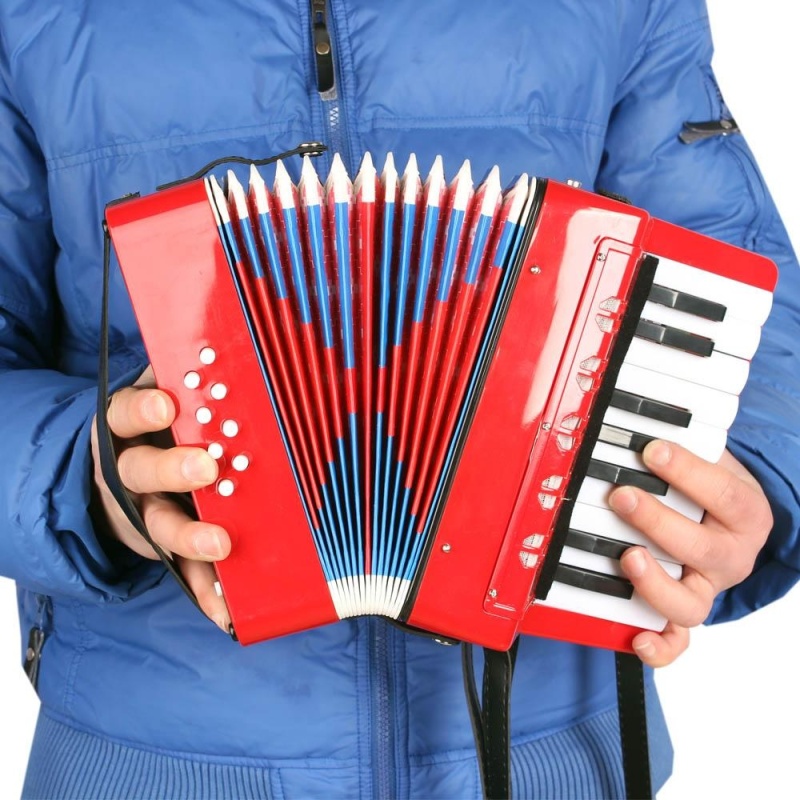 Kids Children 17-Key 8 Bass Mini Small Accordion Educational Musical Instrument Rhythm Band Toy Red ^ - intl