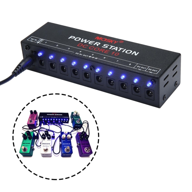 leegoal Guitar Pedal Power Supply 10 Isolated DC Output For
9V/12V/18V Effect Pedal With Isolated Short Circuit / Over Current
Protection For Guitar Effects Pedal Boards - intl