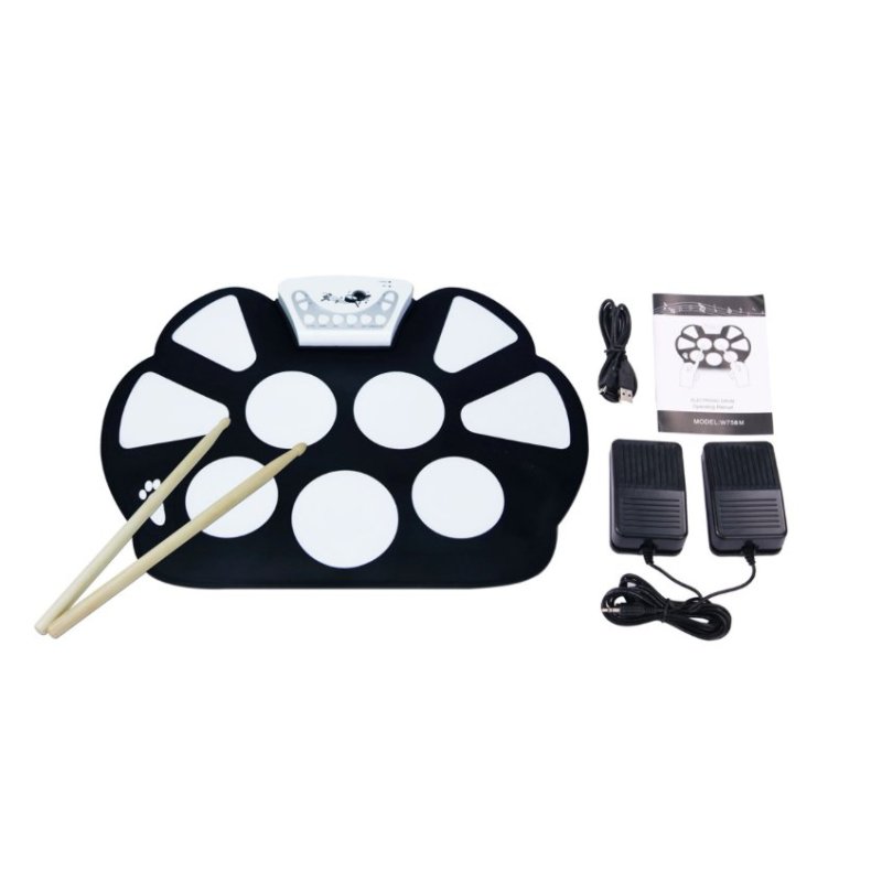 Musical Instrument Portable Electronic Drum Roll-Up with Stick - intl