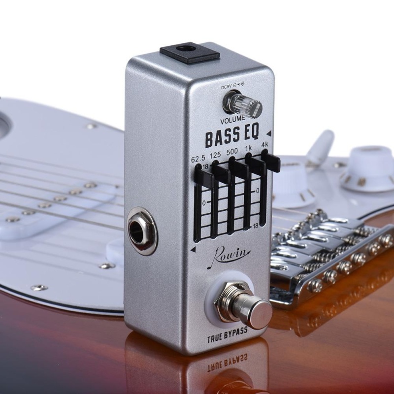 Rowin Bass Guitar Equalizer Effect Pedal 5-Band EQ Aluminum Alloy Body True Bypass - intl