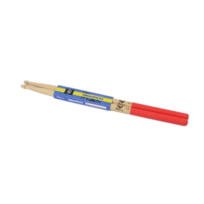 The 1 Pair 5a Maple Drum Sticks Wood Wooden Tip Band Musical Instrument Drumsticks Red - intl