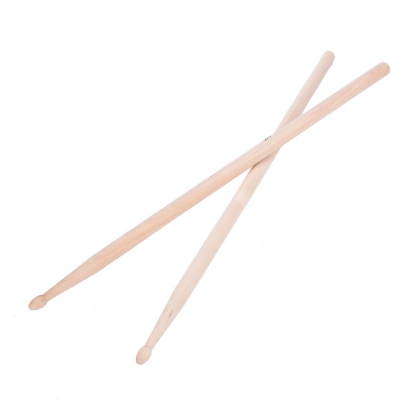 Wood 1 Pair 5A Music Band Maple Tip Drum Sticks Drumsticks - intl