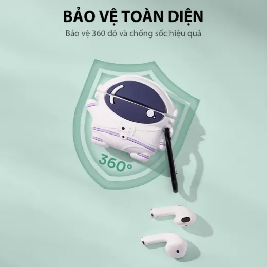 Vỏ đựng ốp case cho tai nghe Airbuds T50S Robot, bảo vệ tai nghe không dây chống va đập bám bụi