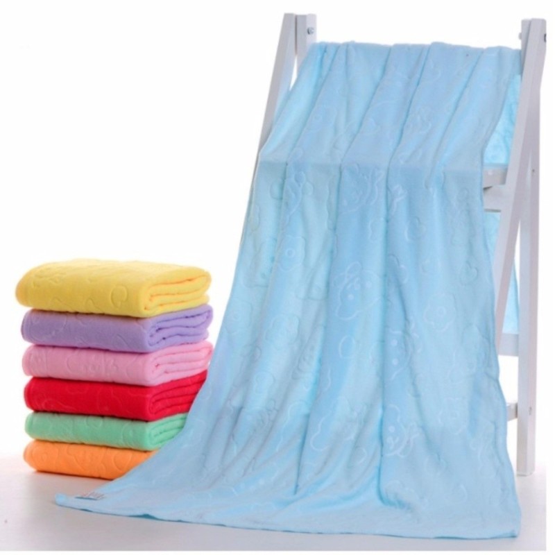 Bộ 3 khăn tắm, khăn mặt, khăn lau tóc cao cấp loại in chìm (vàng nhạt) - (BQ271-VANGNHAT)
