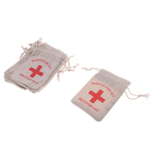 BolehDeals 10pcs Hangover Kit Bags Bachelorette Party First Aid Bags Muslin Favors Bag - intl