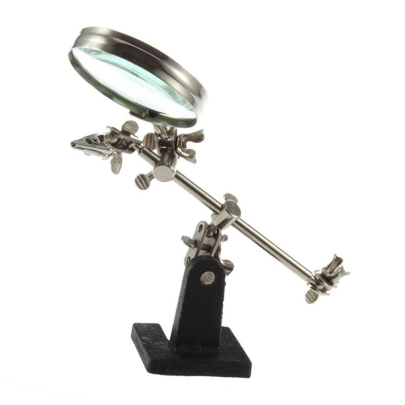 leegoal KOBWA Helping Hand With Magnifying Glass,Third Hand
Magnifier Tool Soldering Iron Base Stand - intl