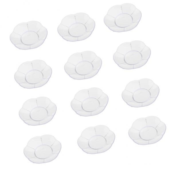 MagiDeal 12 Pieces Flower Candy Plates Wedding Gift Saucers Holders Party Decor Clear - intl