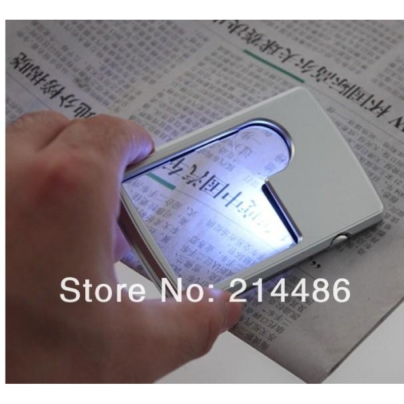 New 3X 6X Magnifier LED Light Credit Card Magnifying Glass Jewelry Loupe Reading Aid Best Promotion - intl