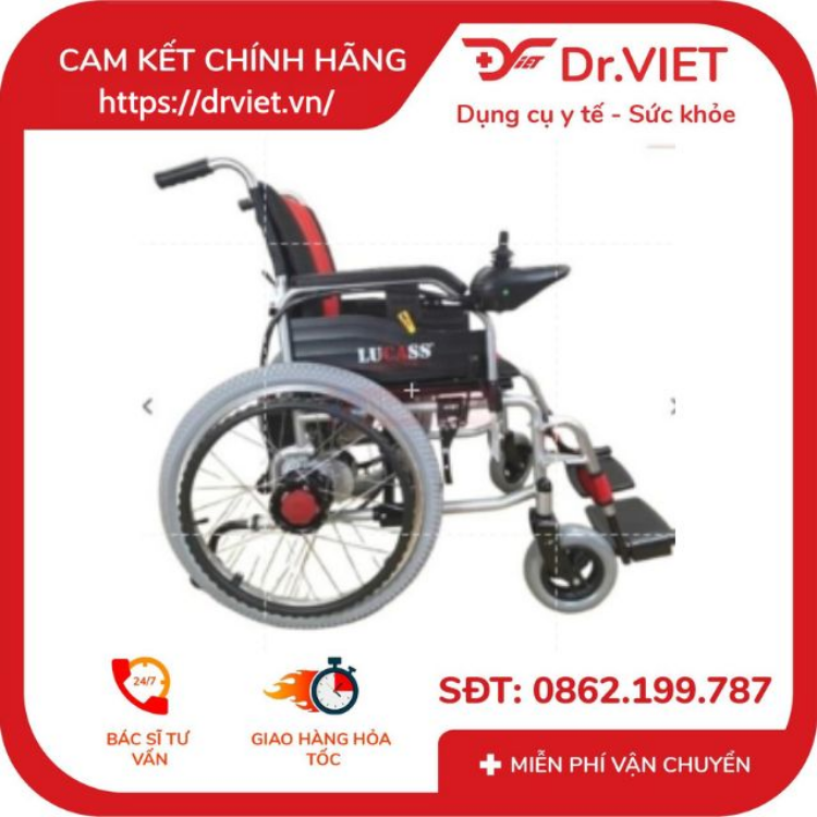 Xe Lăn Điện Lucass XE-301 [CHÍNH HÃNG] - Xe lăn tay chạy bằng điện giúp cho người già, người khuyết tật di chuyển khó khăn, bảo hành 12 tháng
