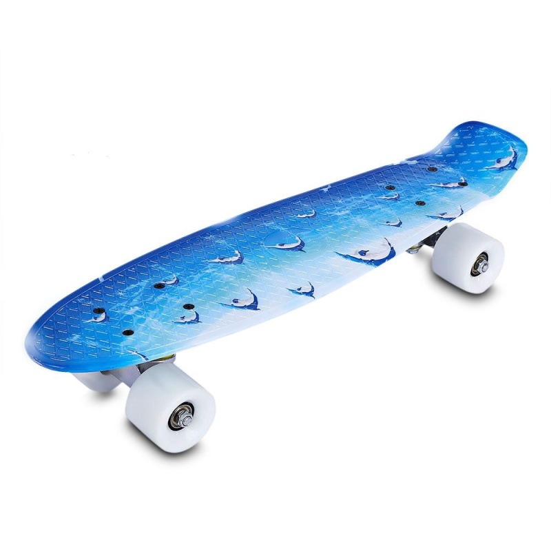 Mua 22 inch Dolphin Pattern Four-wheel Long Skateboard PP Plastic Board Deck - intl