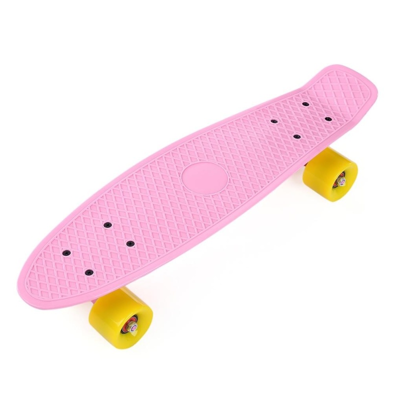 Mua 22 inch Four-wheel Street Long Mini Fish Skateboard (YELLOW WHEEL) (Pink) - intl