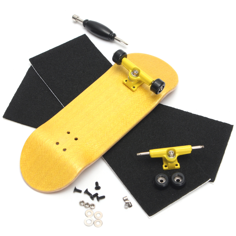 Mua Basic Complete Wooden Fingerboard Finger Scooter with Bearing Grit Box Foam Tape Yellow - intl