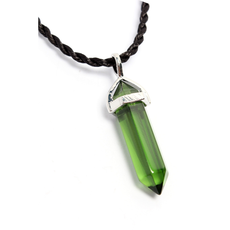 Dây chuyền nữ mặt đá Crystal Flourite (Đen)