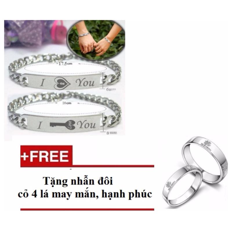 Bộ lắc tay đôi khắc chữ ý nghĩa LF009 (Tặng kèm nhẫn đôi)