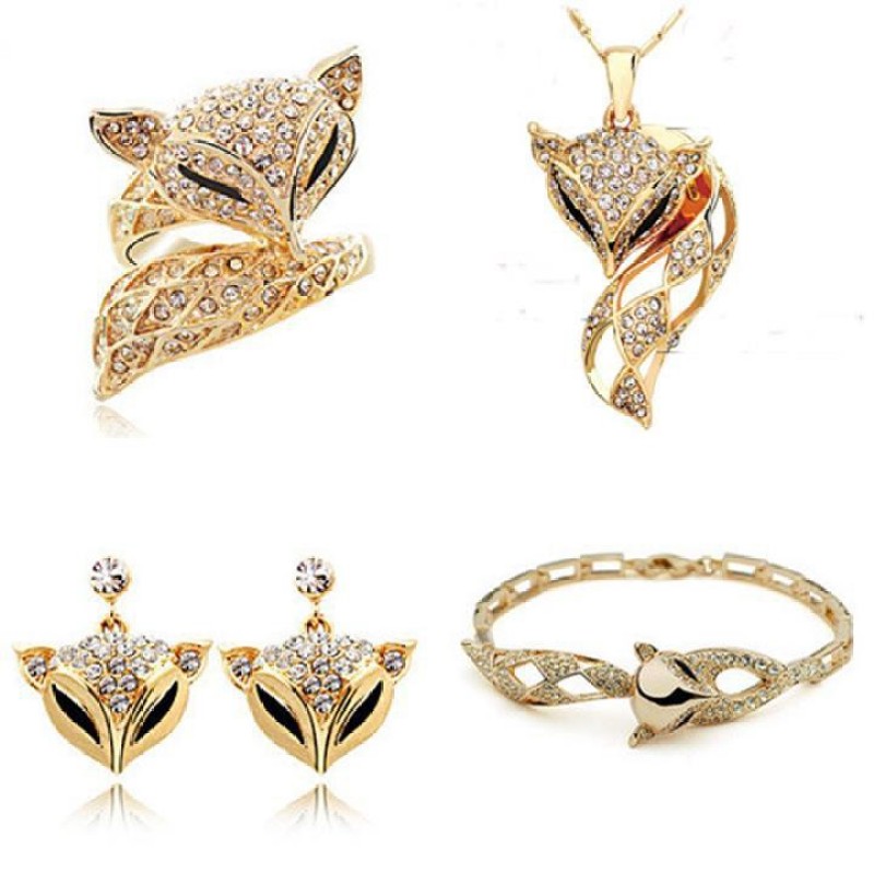 Bộ trang sức nữ hình con cáo hợp kim mạ vàng