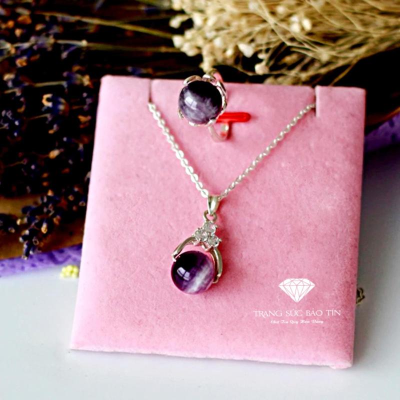 Bộ Trang Sức Phong Thủy Đá Thạch Anh Tím Mệnh Hỏa - Thổ BẢO TÍN (Tím)