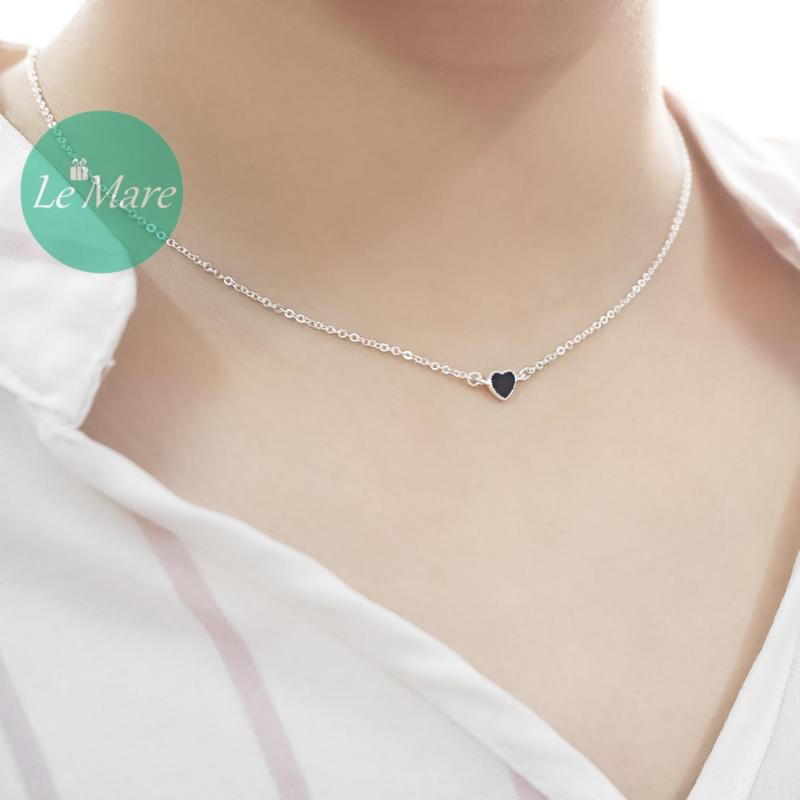 Dây chuyền bạc Black Heart LeMare Silver