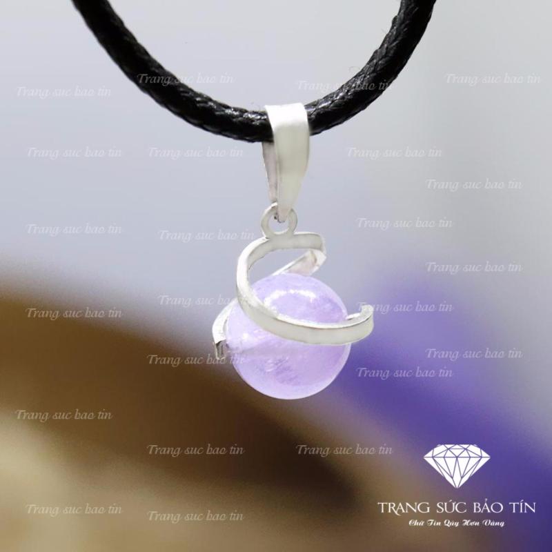 Dây Chuyền Bạc Nữ Mặt Đá Thạch Anh Tím Mệnh Hỏa, Thổ Chất Liệu Bạc Cao Cấp Thương Hiệu Bảo Tín