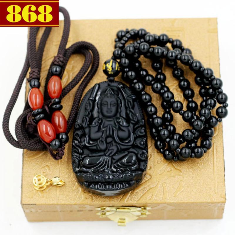 Dây chuyền Thiên Thủ Thiên Nhãn bồ tát 6cm + 2 dây, móc mạ vàng, hộp gỗ