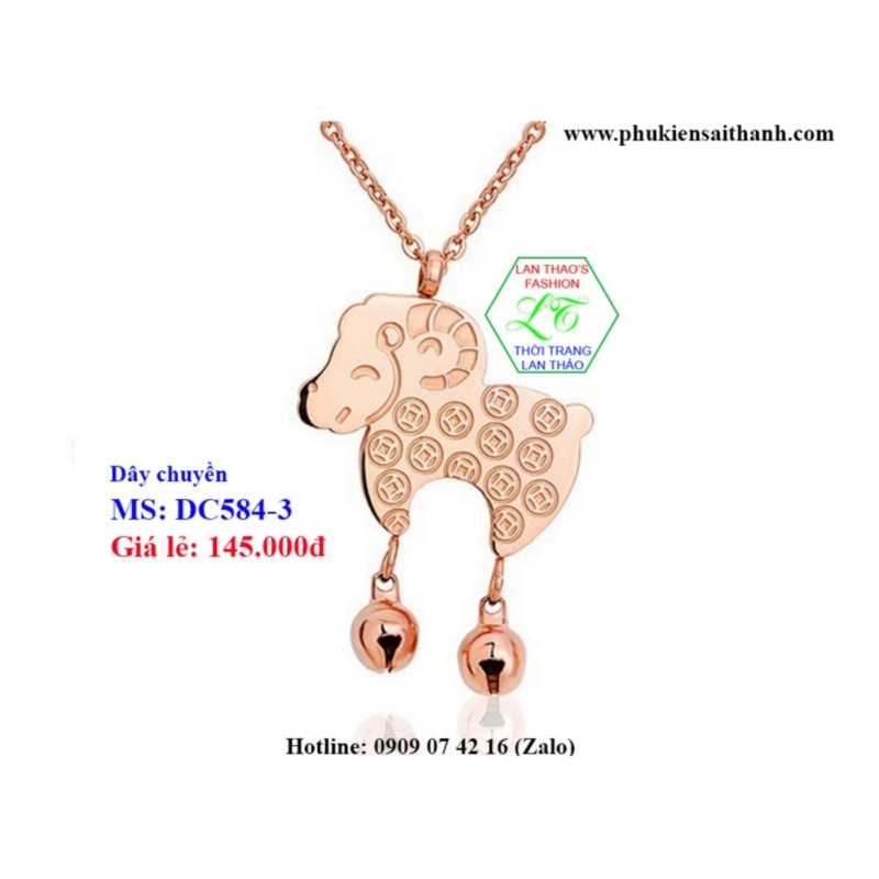 Dây chuyền Titan Cừu baby siêu dễ thương DC584-3 (VÀNG HỒNG)