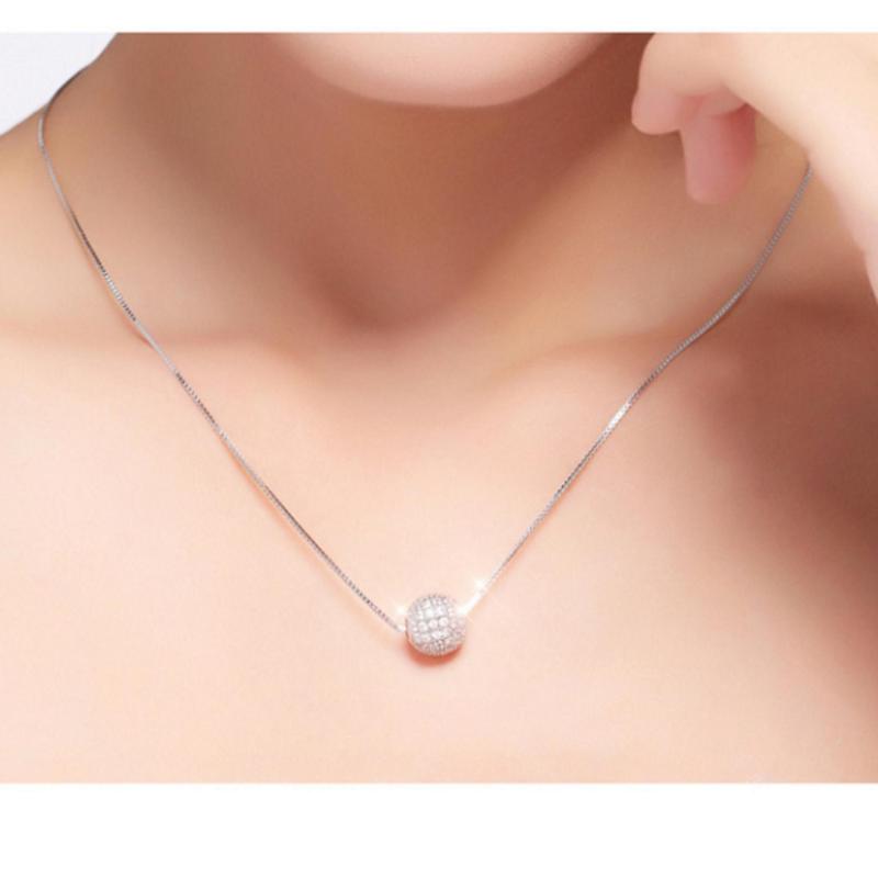 Dây chuyền Xi Bạch Kim Bi Châu Đá Pha Lê Gadoshop