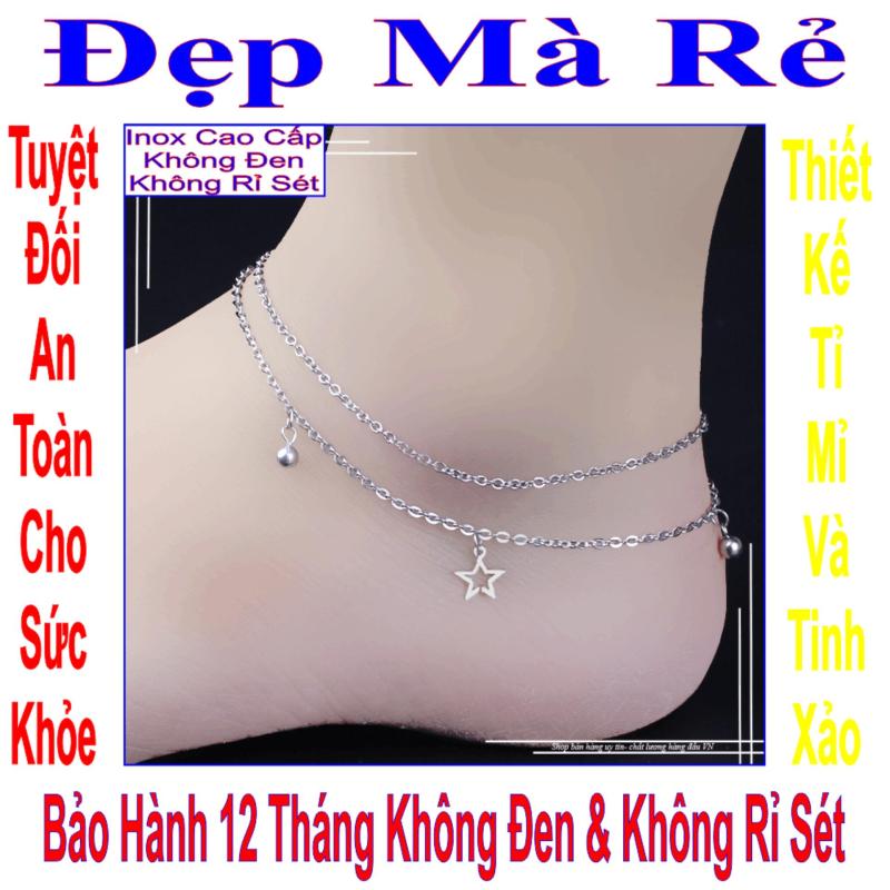Lắc chân inox Đẹp Mà Rẻ kiểu 2 tầng ngôi sao và bi