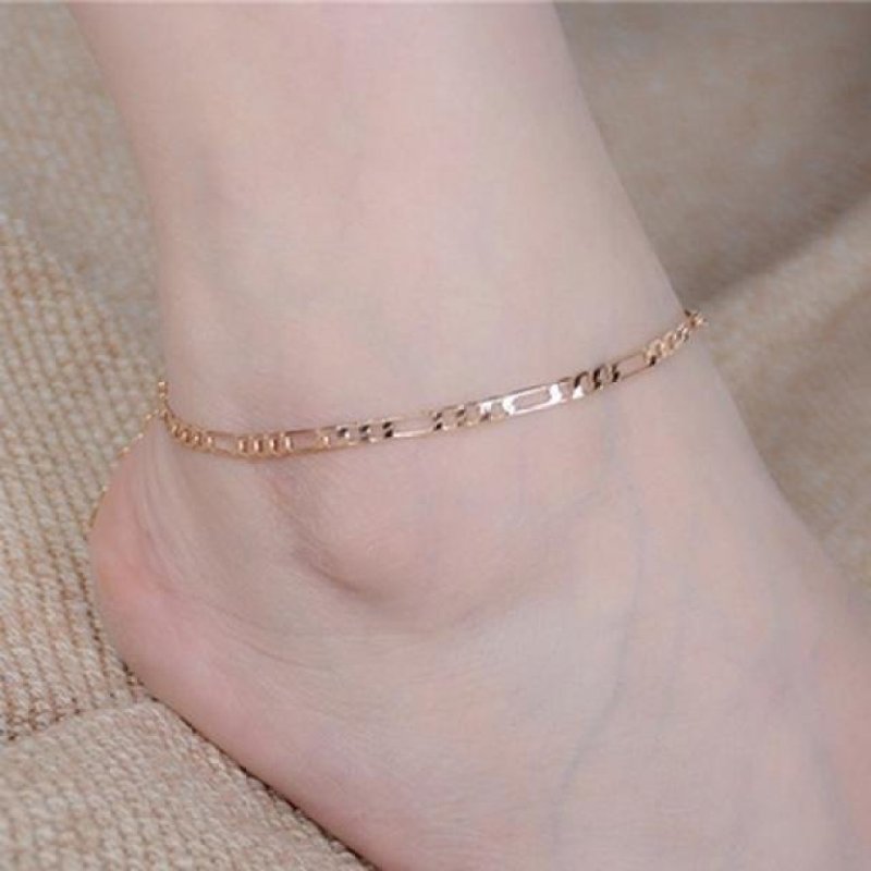 Lady Simple Fashion Gold Anklet Metal Chain Anklets GD - intl