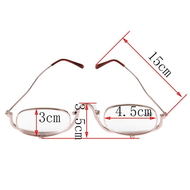 Giá bán New Magnifying Make Up Makeup Glasses Flip Down Lens Gold Metal Frame +1.0 - intl