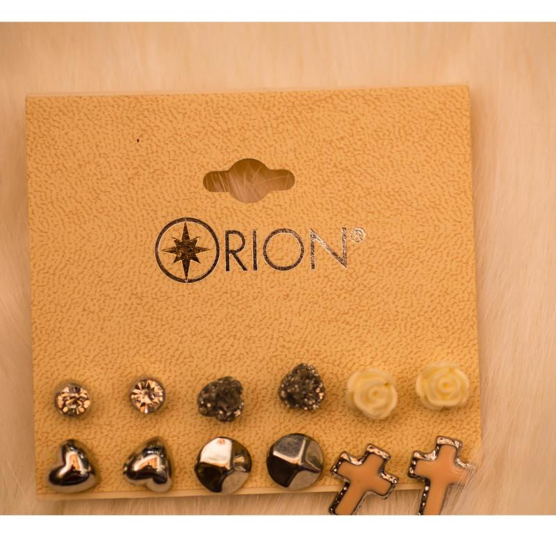 set bộ bông tai 6 đôi (Tặng 1 gương mini bỏ túi)
