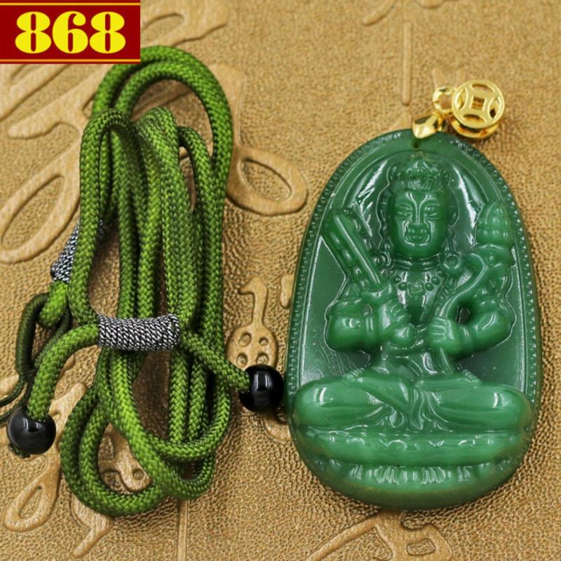 Vòng cổ Hư Không Tạng Bồ Tát 5 cm - đá ngọc tủy xanh