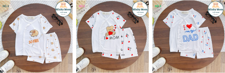 Bộ Quần Áo Bé Sơ Sinh MINKY MOM Phù Hơp Cho Các Bé 0-4 Tuổi (4-15