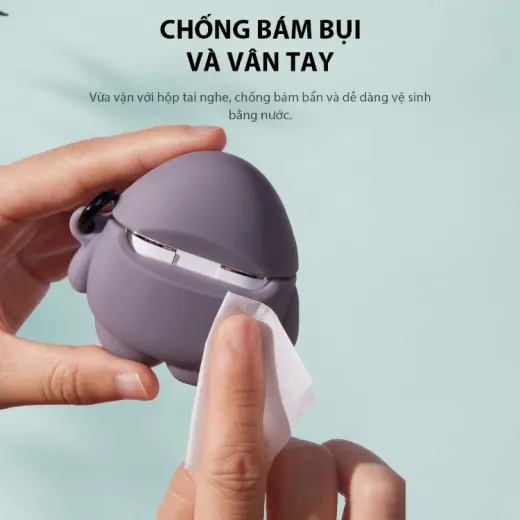 Vỏ đựng ốp case cho tai nghe Airbuds T50S Robot, bảo vệ tai nghe không dây chống va đập bám bụi