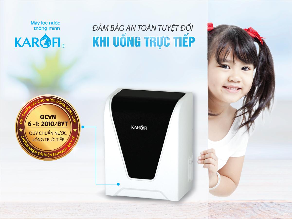 Máy lọc nước Karofi uRO 1.0 đạt chuẩn nước uống trực tiếp