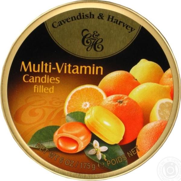 Kẹo trái cây Cavendish & Harvey Multi Vitamin Candies Filled (Hương cam chanh) 175G