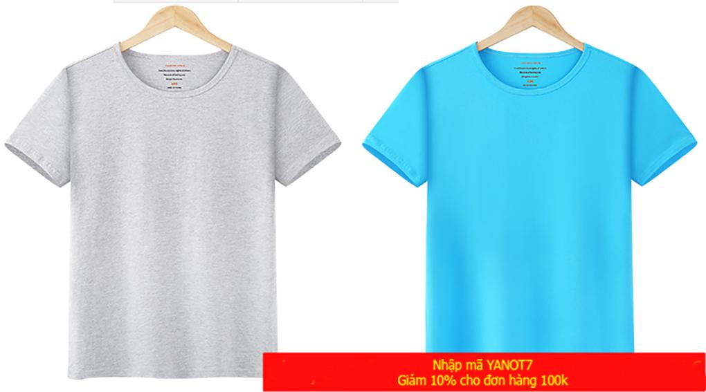 Bộ 2 áo thun bé trai chất liệu mềm mịn xám - xanh ngọc