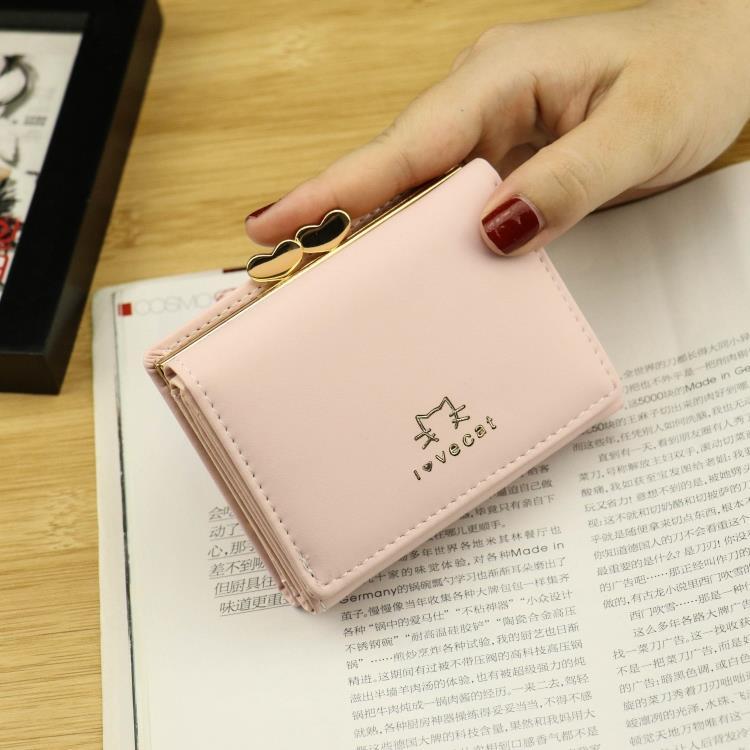 Dompet Wanita Sederhana dan Elegan Sederhana Versi Korea (Merah muda) Tas Tas Wanita dompet wanita