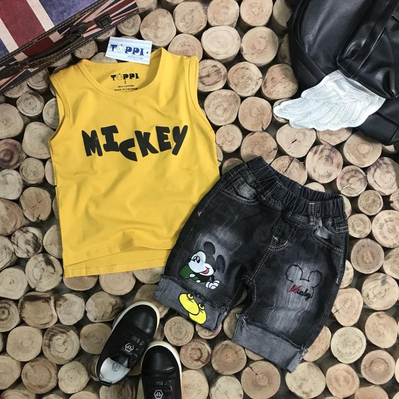 Nơi bán Bộ bé trai mickey áo thun quần jean diện mùa hè hàng vnxk