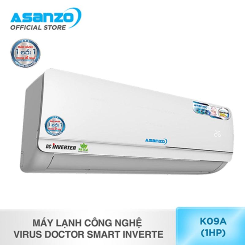 Máy lạnh công nghệ Virus Doctor Smart Inverter Asanzo K09A (1 HP)