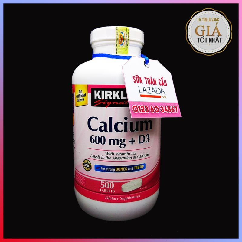 Viên uống bổ sung Canxi Kirkland Calcium 600mg + D3 - hộp 500 viên