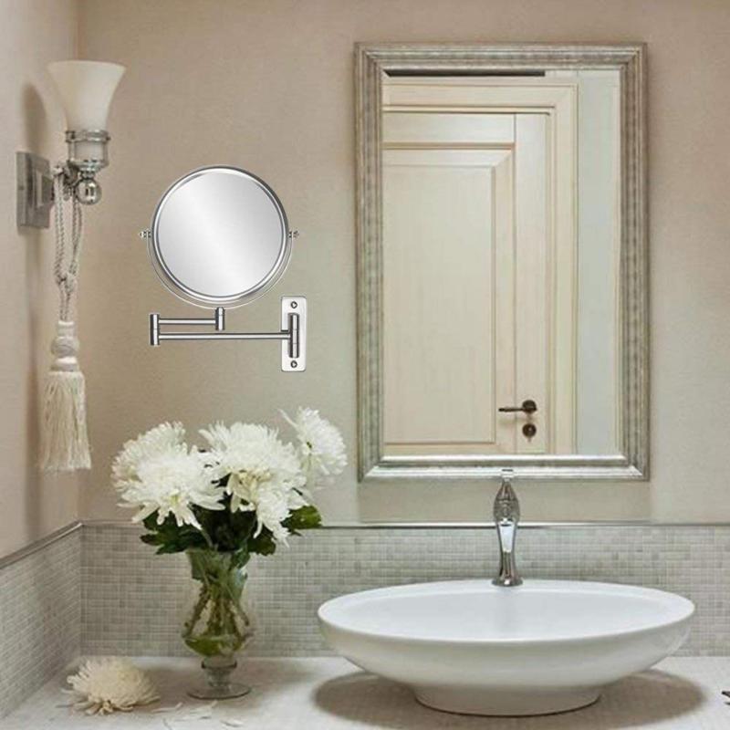 Gương 2 mặt phòng tắm (1 mặt phóng to 3X – 1 mặt thường) - Gương trang điểm treo tường 2 mặt, chất liệu không gỉ