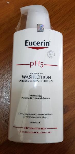[Eucerin]Sữa tắm dạng gel cho da nhạy cảm không mùi Eucerin pH5 Washlotion 400ml nhập khẩu