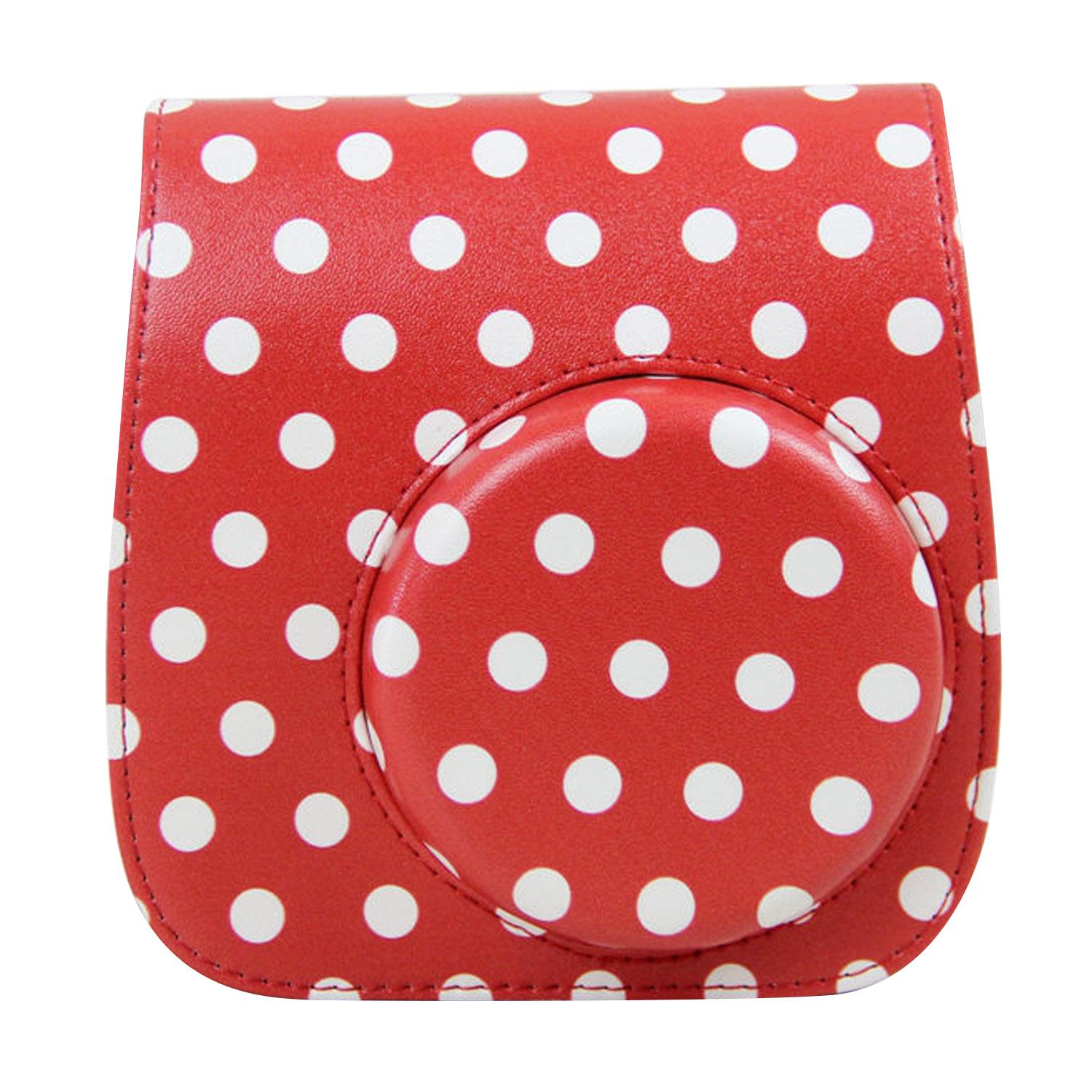 Kartun PU Kulit Kamera Tas Bahu Pelindung Kemasan untuk Fujifilm Instax Mini 8 Mini 8 8 + 9 Instan kamera Film (Merah/Hitam/Merah Muda/Biru) -Internasional