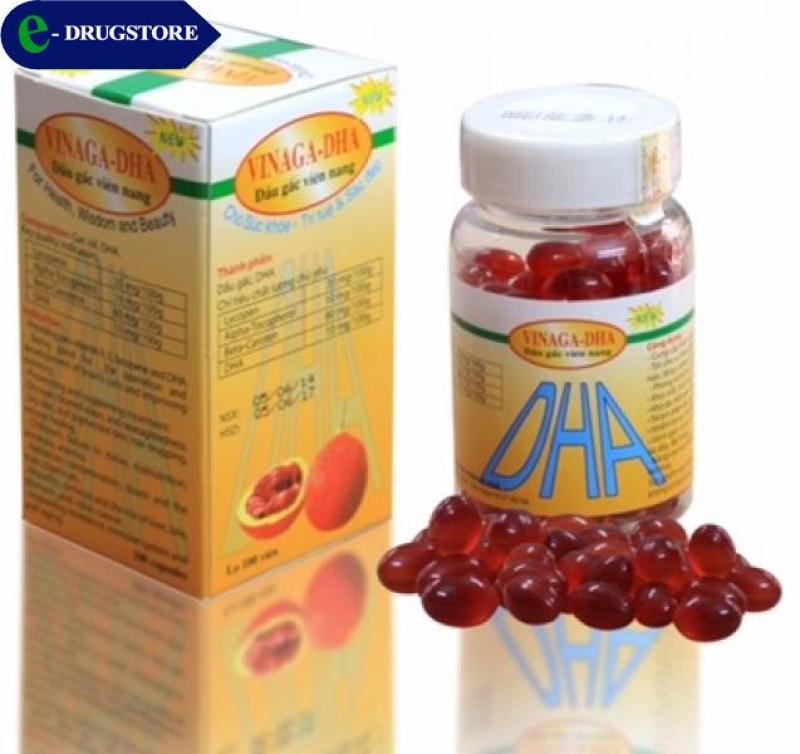 Dầu Gấc VINAGA-DHA. Hộp 100 viên nang mềm