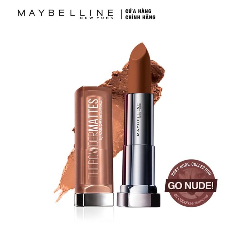 Son lì siêu nhẹ môi Maybelline New York Powder Matte - Nude 11: Toasted Brown nhập khẩu